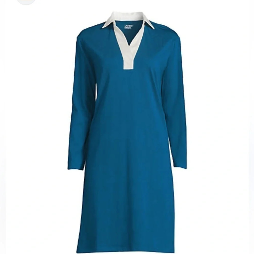 Lands end women’s long sleeve super T polo dress